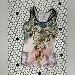 So sporty athletic tank top with bra size small y2k